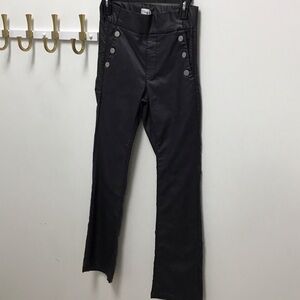 Bevy flog Sofia navy pleather crop Button-Detail Pants